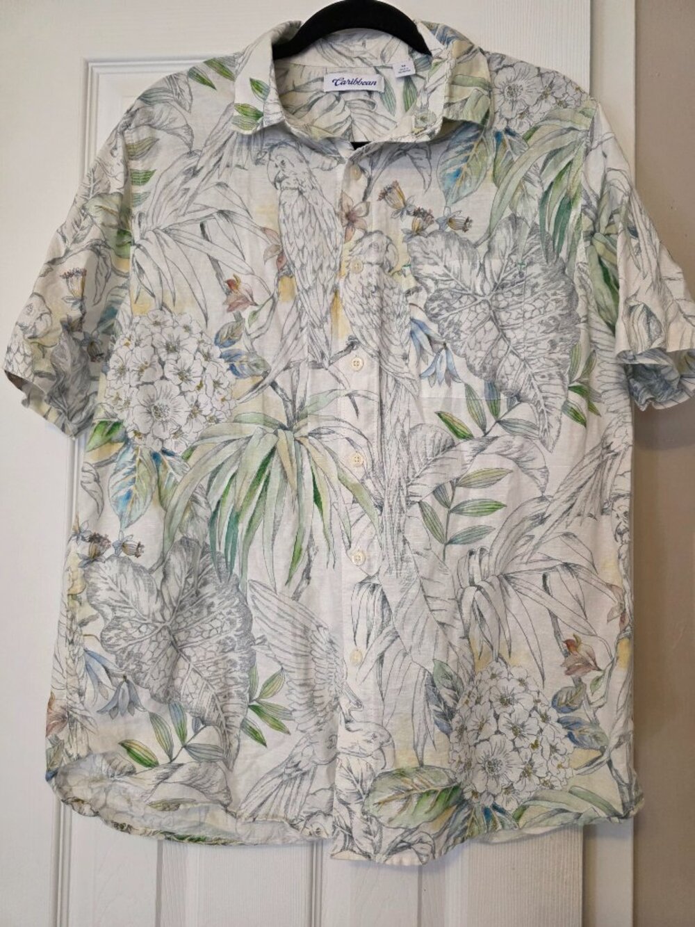 Caribbean Men's Parrot Hawaiian style button up shirt